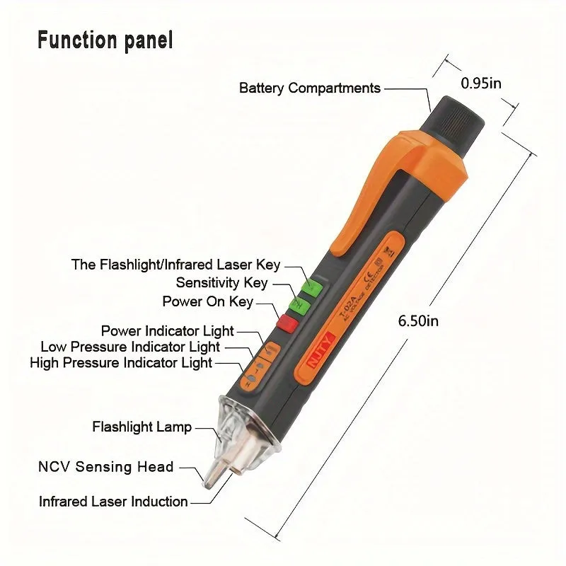 1pc Noncontact AC Voltage Tester Pen with Flashlight Buzzer