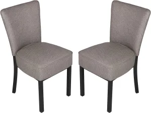 2 Set Kitchen Dining Chairs w/ Soft Cushion Modern Dining Room PU Leather Side Chairs