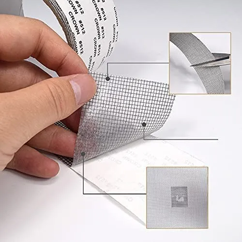 2inx2M Window Screen Repair Tap, Strong Adhesive & Waterproof Window Mosquito net Covering Mesh Tape