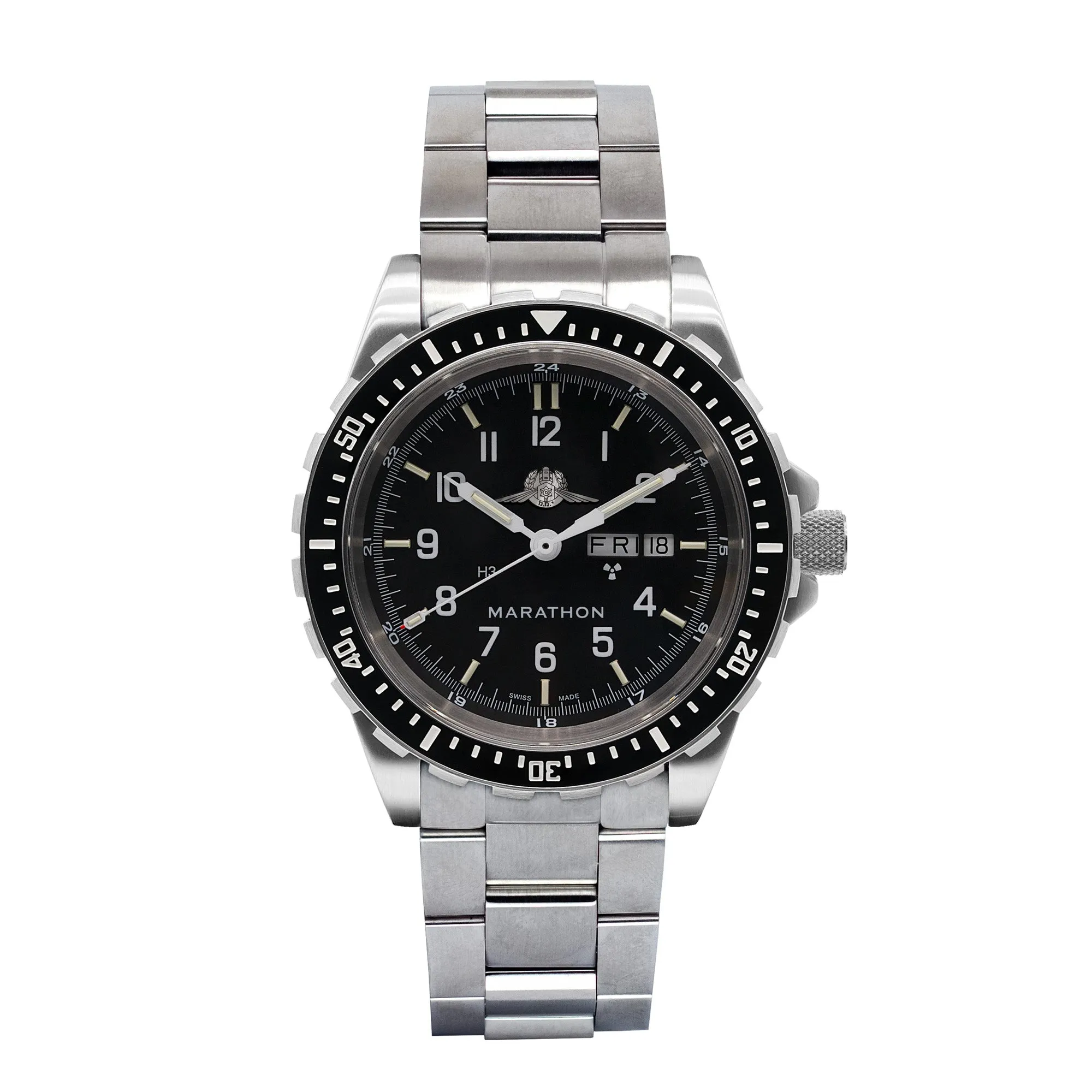 46mm Official IDF YAMAM™ Jumbo Day/Date Automatic (JDD) with Stainless Steel Bracelet