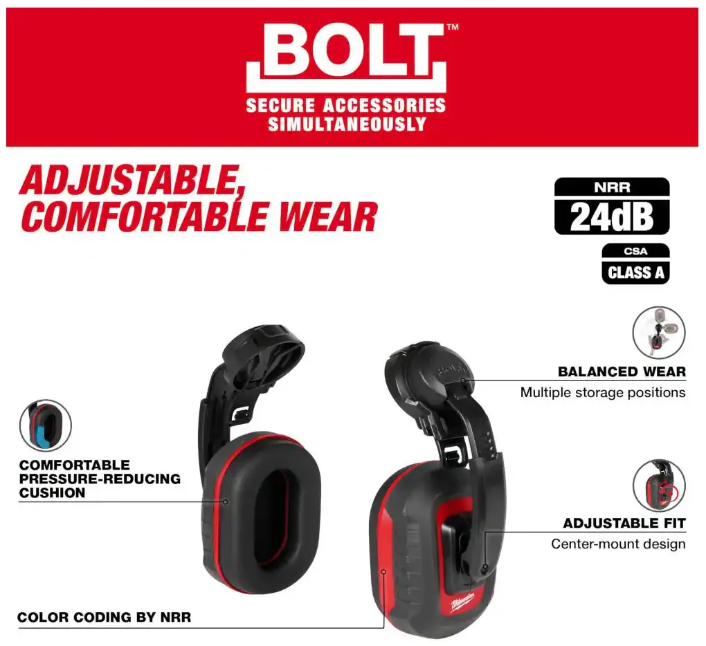 48-73-3250 Milwaukee BOLT 24db Earmuffs