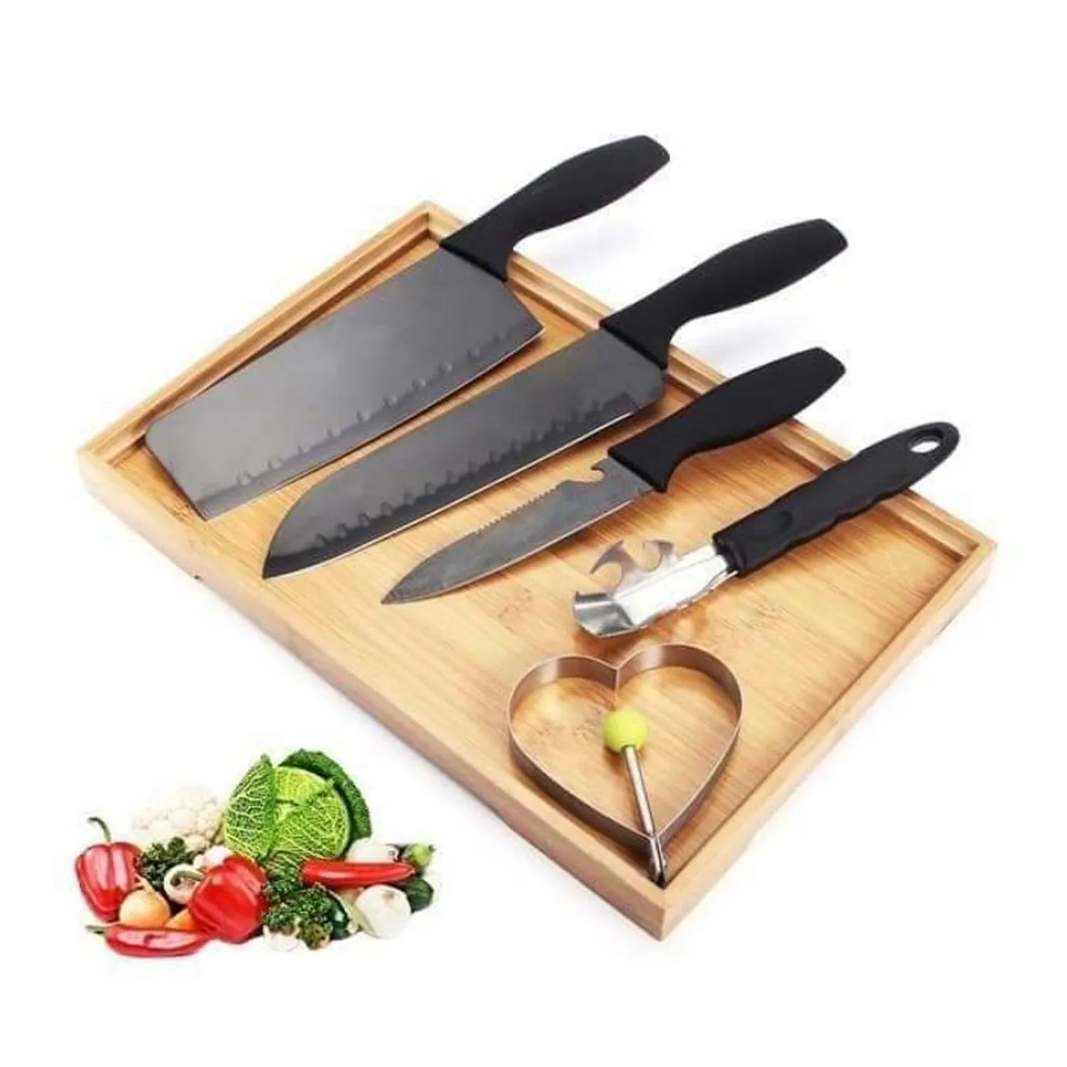 5911 Kitchen Chef Cutlery Stainless Steel Knife Set, Chopping Knife, Chef Knife, Utility Knife, Butcher Knife (Pack of 5pc).