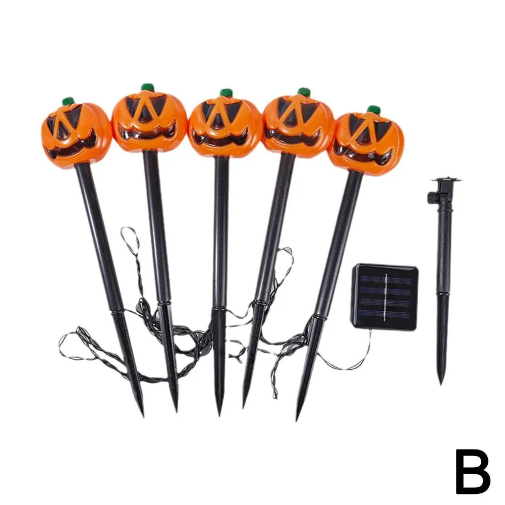 5pcs Solar Halloween Pumpkin Lights | Spooktacular Garden Decor | Halloween Party Atmosphere