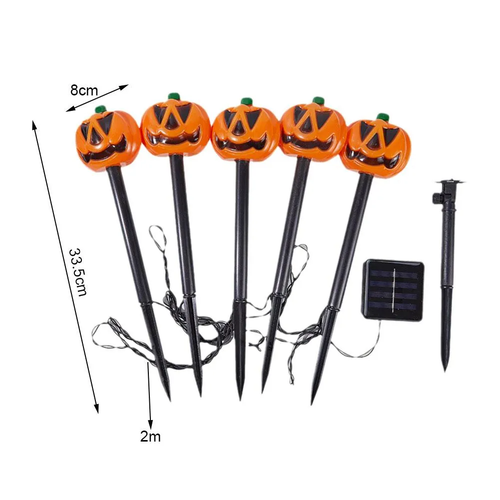 5pcs Solar Halloween Pumpkin Lights | Spooktacular Garden Decor | Halloween Party Atmosphere