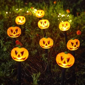 5pcs Solar Halloween Pumpkin Lights | Spooktacular Garden Decor | Halloween Party Atmosphere