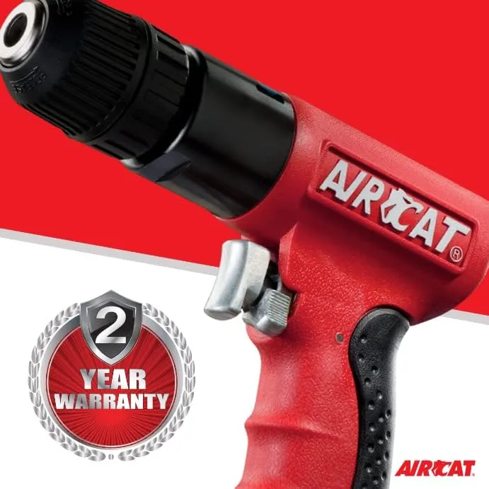 AIRCAT 4338 .6 HP 3/8-Inch Composite Reversible Drill with Jacobs Chuck 1,800 RPM