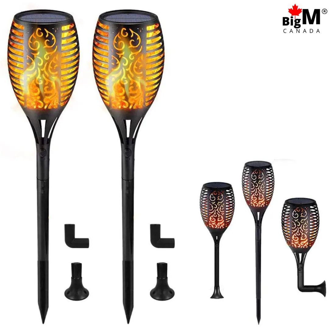 BigM 96 LED Solar Flickering Dancing Flame Lights with Wall mount