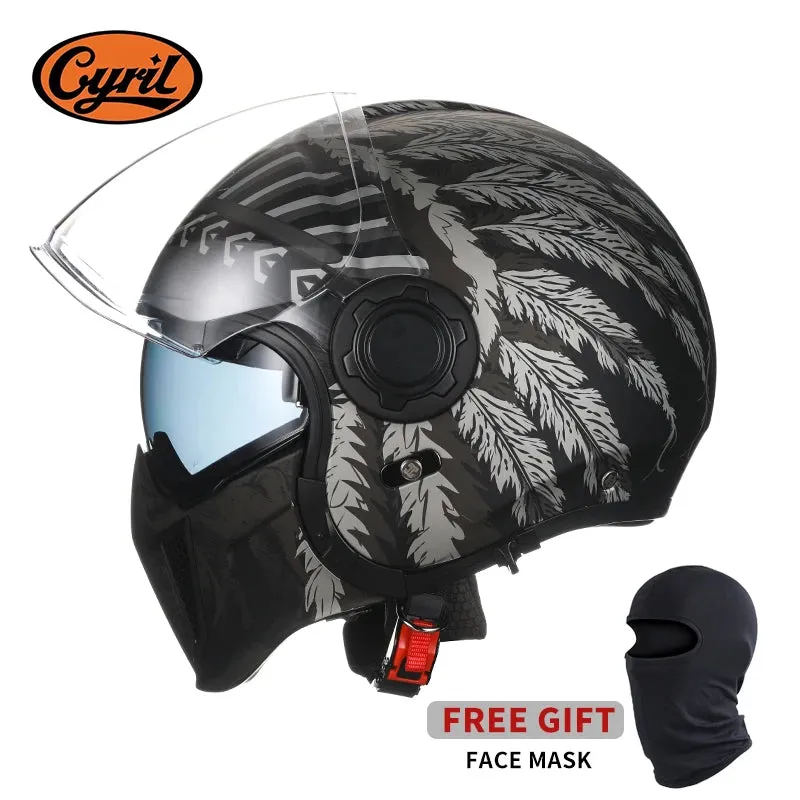 Black Feather Full Face DOT ECE APPROVED Motorcycle Helmet