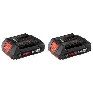 BOSCH 18V Lithium-Ion 2.0 Ah Standard Power Battery (2 PACK)