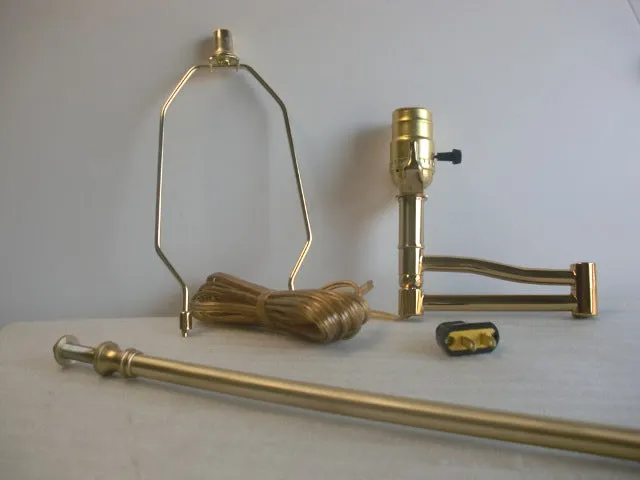 Brass Swing Arm Lamp Unit (Unassembled)