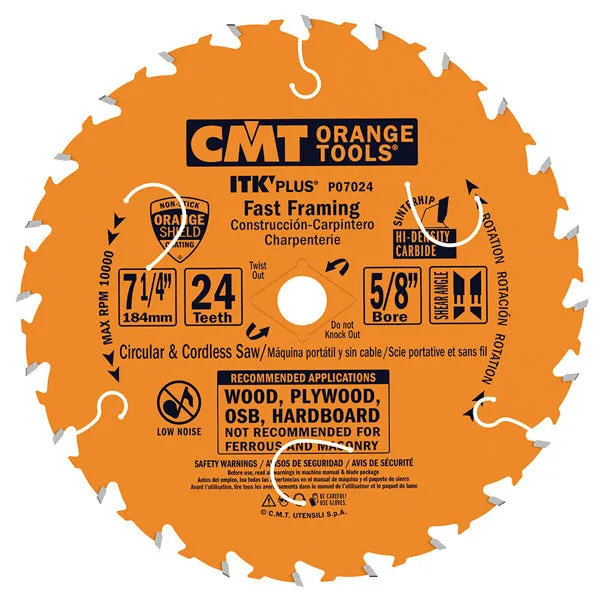 CMT P06018 ITK PLUS Saw Blade for Fast Framing, 6-1/2 X 18 Teeth, 10° ATB   Shea