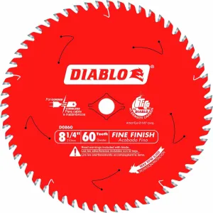 Diablo 8-1/4" x 60T Fine Finish Saw Blade