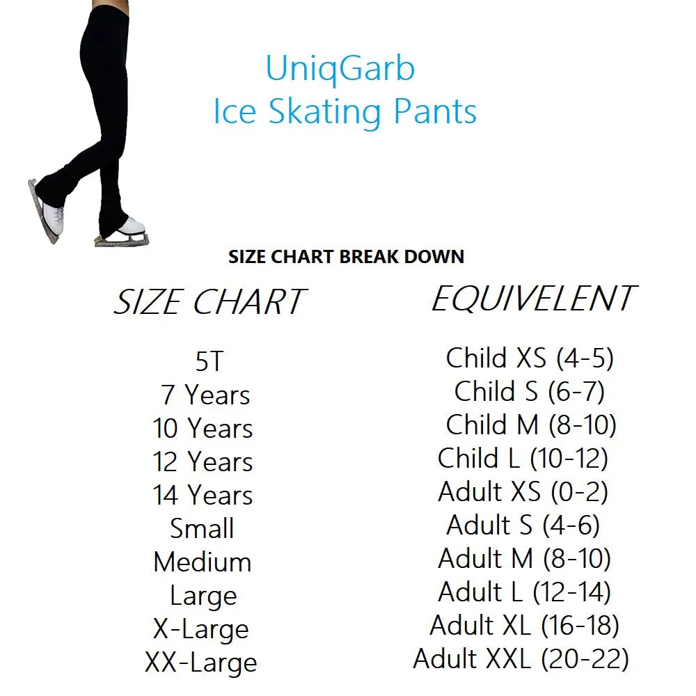 Figure Skating Practice Pants BOW – Polar Fleece UGSP39 - Secured ELASTIC cuff