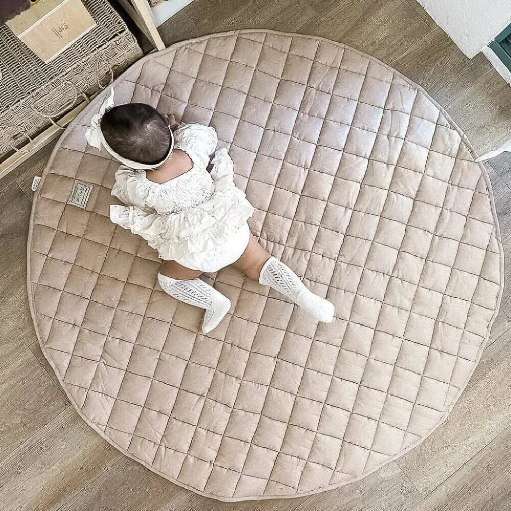 French Linen Baby Playmat - Cappuccino