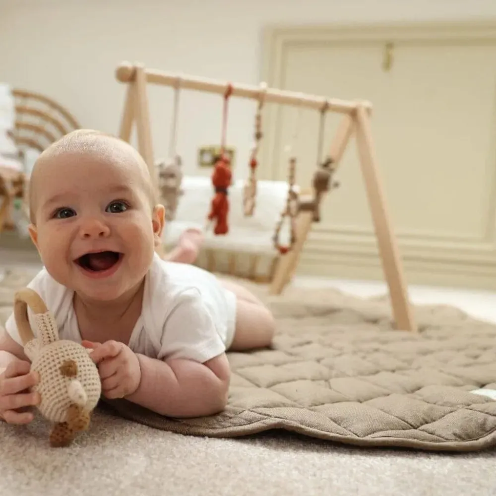 French Linen Baby Playmat - Chestnut