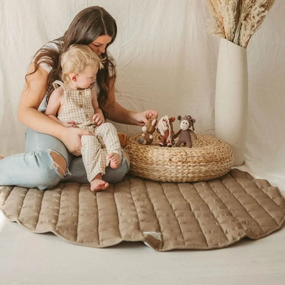 French Linen Baby Playmat - Chestnut