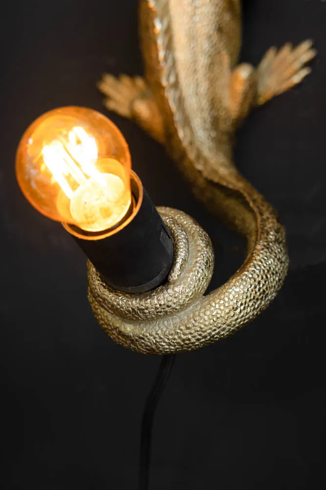 Gold Lizard Table/Wall Light