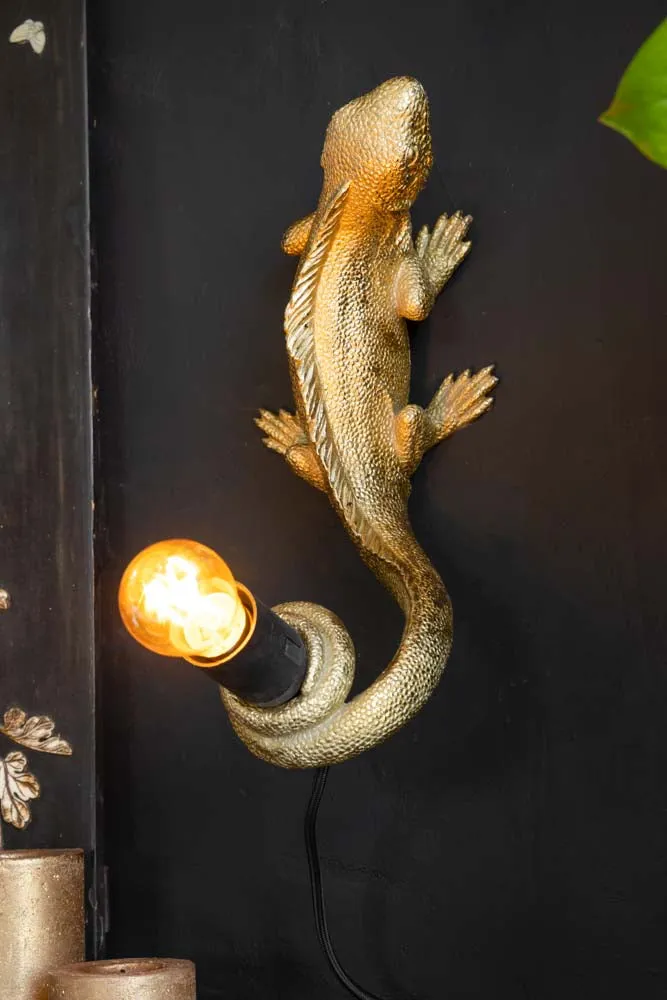 Gold Lizard Table/Wall Light