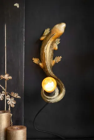 Gold Lizard Table/Wall Light