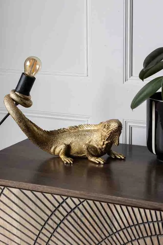 Gold Lizard Table/Wall Light