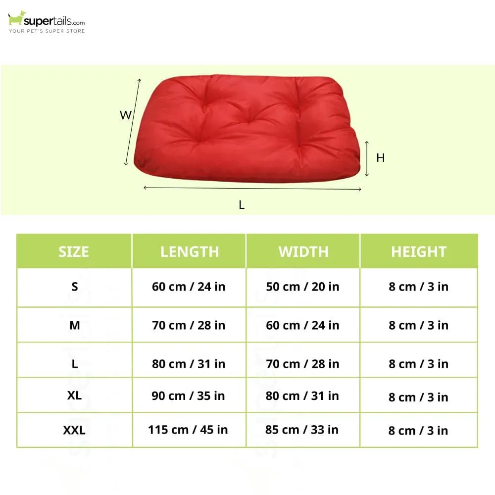 Hiputee Reversible Soft Bed Cushion for Dogs and Cats (Red)