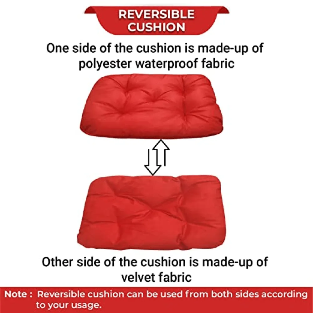 Hiputee Reversible Soft Bed Cushion for Dogs and Cats (Red)