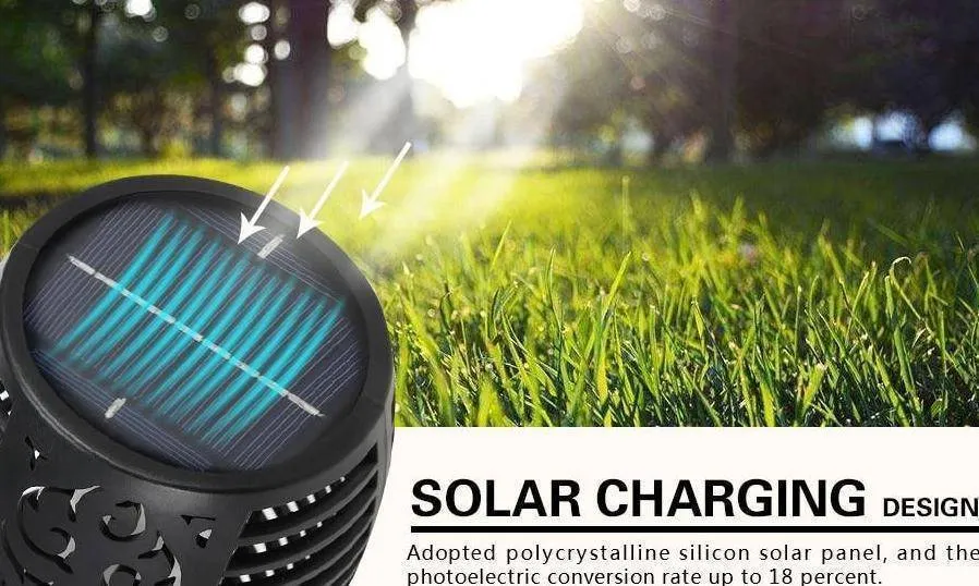 LED Solar Flame Light Flameless Waterproof Torch