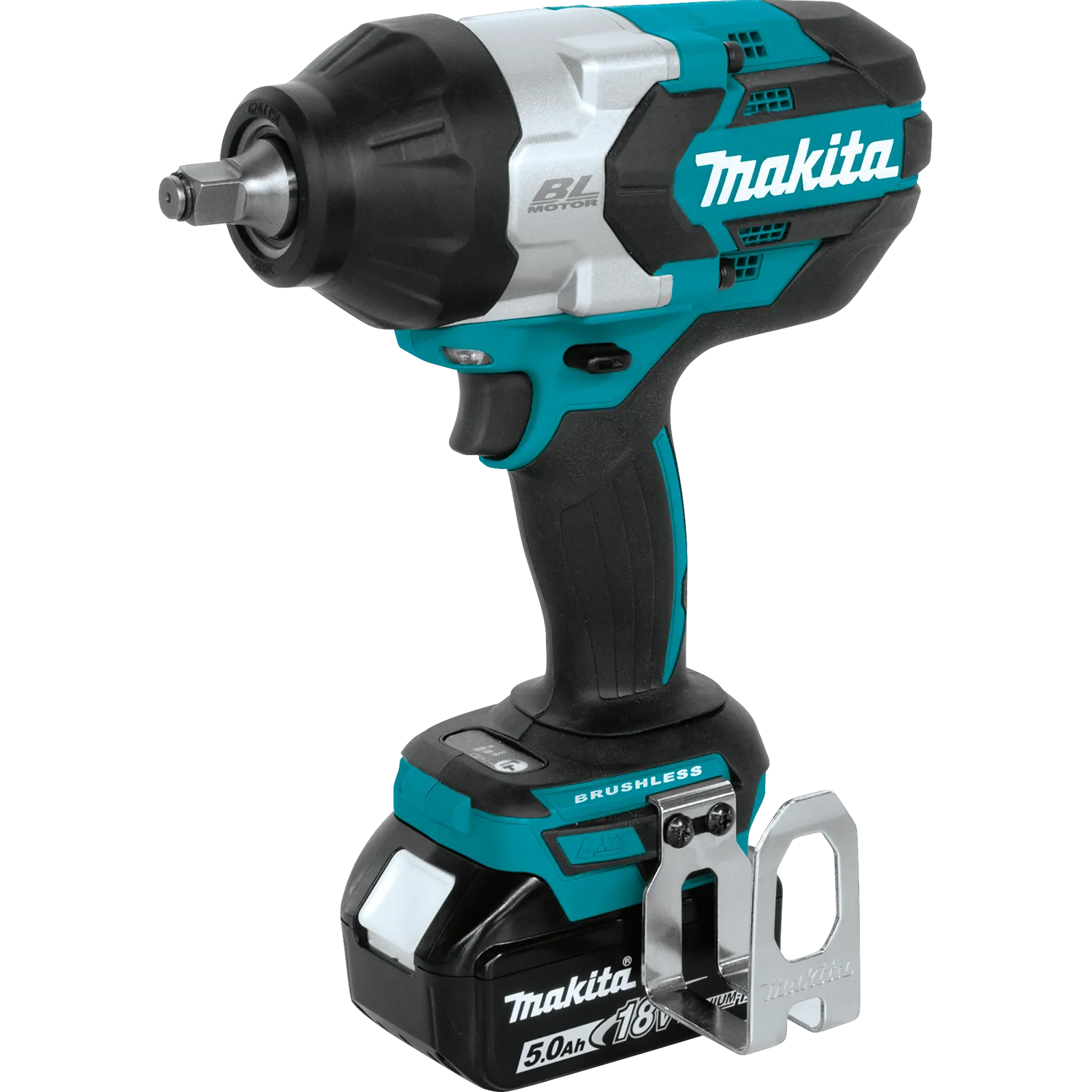 Makita 18V LXT‚® 1/2" Cordless High Torque Square Drive Impact Wrench Kit with Friction Ring Anvil, 5.0Ah