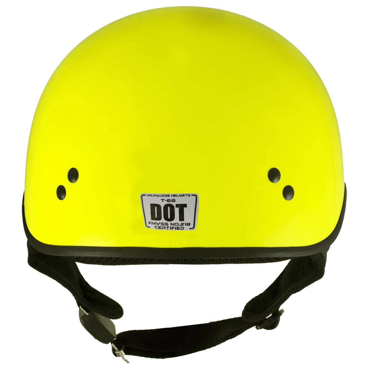 Milwaukee Helmets T68 'The O.G.' Hi-Vis Neon Yellow Motorcycle DOT