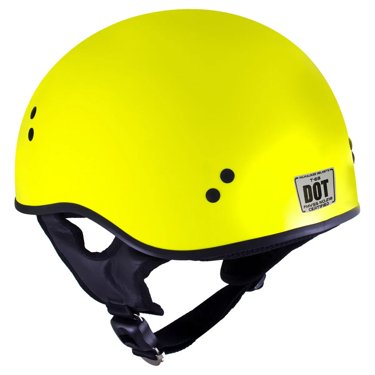 Milwaukee Helmets T68 'The O.G.' Hi-Vis Neon Yellow Motorcycle DOT