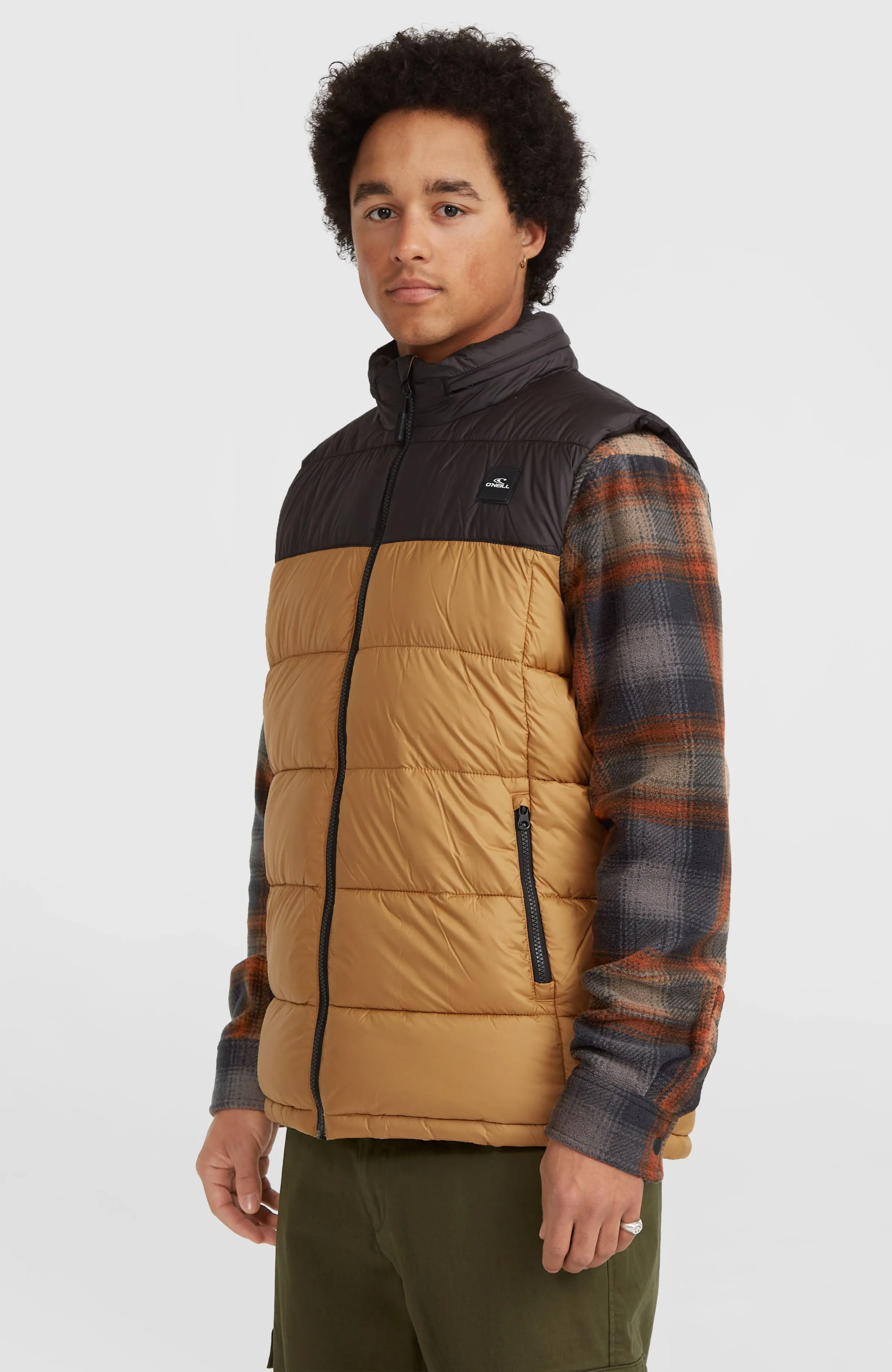 O'Riginals Puffer Vest | Rich Caramel Colour block