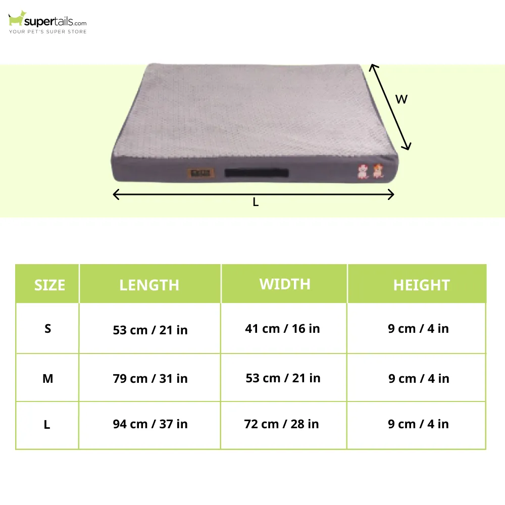 Petter World Micro Fur Orthopedic Mattress Bed with Memory Foam Base for Dogs (Meteorite)