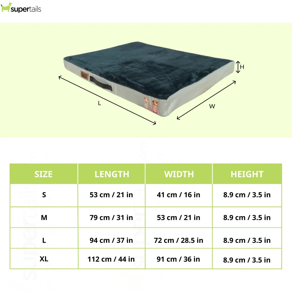 Petter World Orthopedic Memory Foam Bed With Large Sleep Surface for Dogs (Bottle Green)