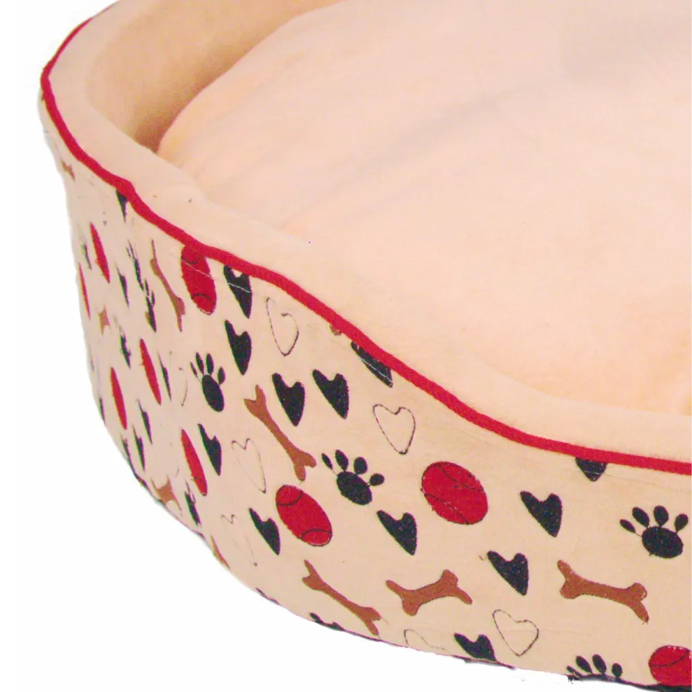 Petter World Soft Micro Fur Round Orthopedic Cuddler Bed with Removable Cushion Top for Dogs (Peach Pearl)