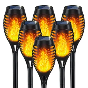 Solar Lights for Outside, Solar Torch Light with Flickering Flame for Garden Decor, Solar Garden Lights, Waterproof Solar Powered Outdoor Lights, Flame Torches for Outside Patio Path Yard Decorations