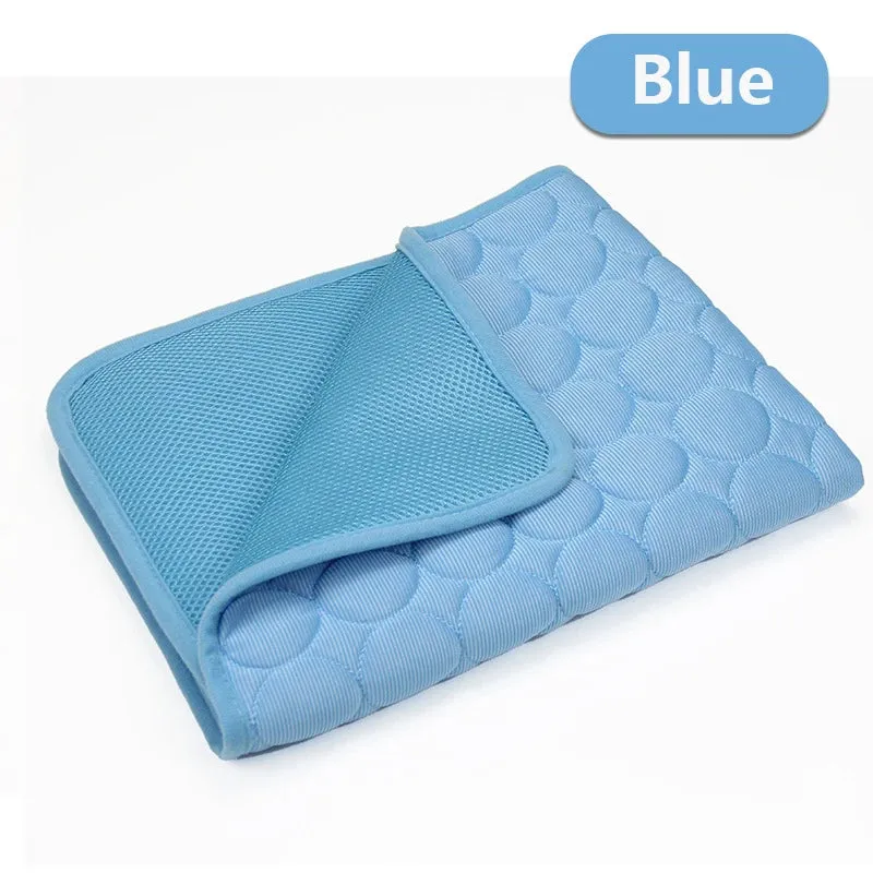 Summer Pet Cooling Mat Breathable Ice Blanket for Dogs Cats Pets Sleep Cold Bed Washable Ice Silk Pads Cushion Pet Accessories