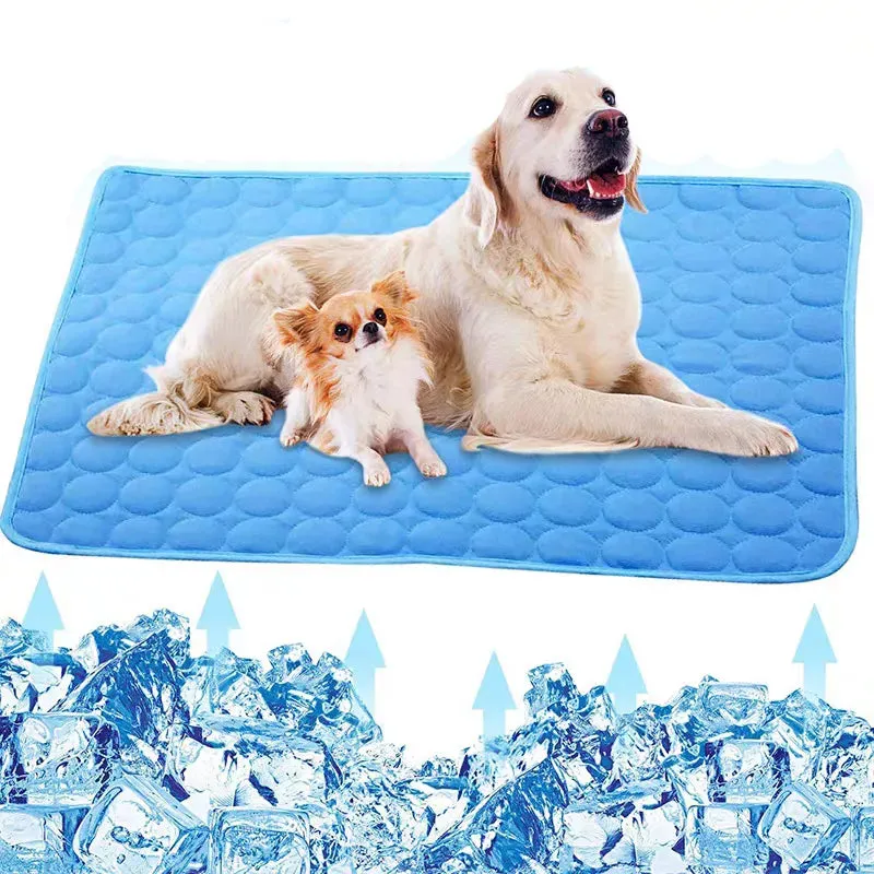 Summer Pet Cooling Mat Breathable Ice Blanket for Dogs Cats Pets Sleep Cold Bed Washable Ice Silk Pads Cushion Pet Accessories